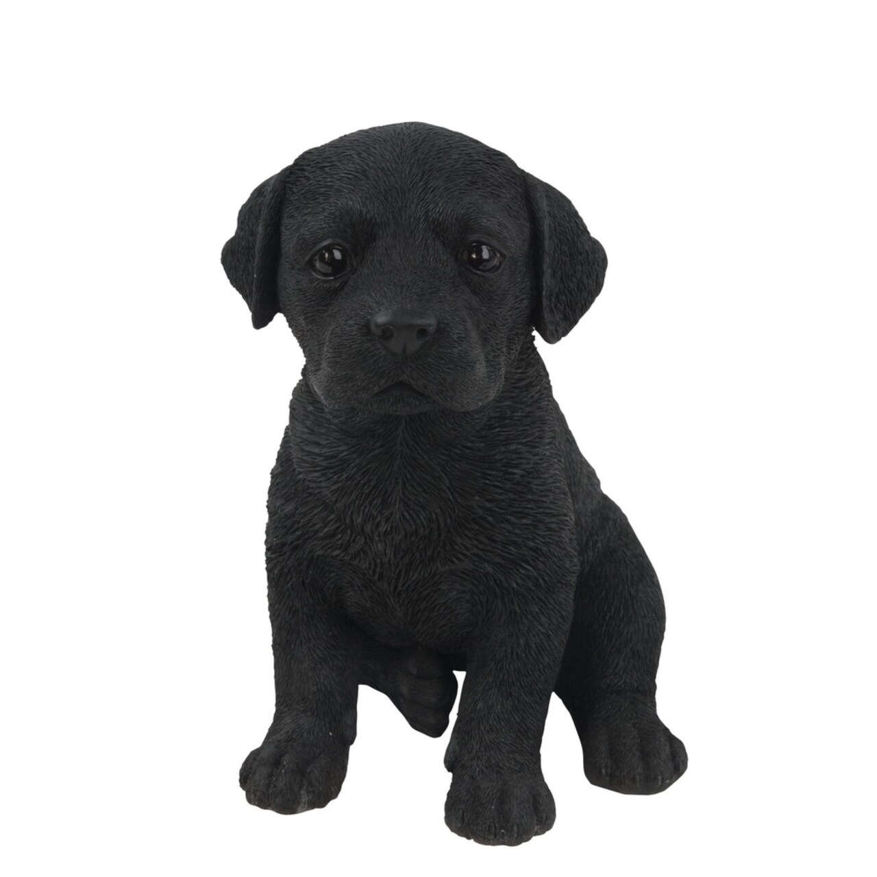 Hi-Line Gifts Sitting Labrador Puppy Outdoor Garden Statue - 6.5" - Black